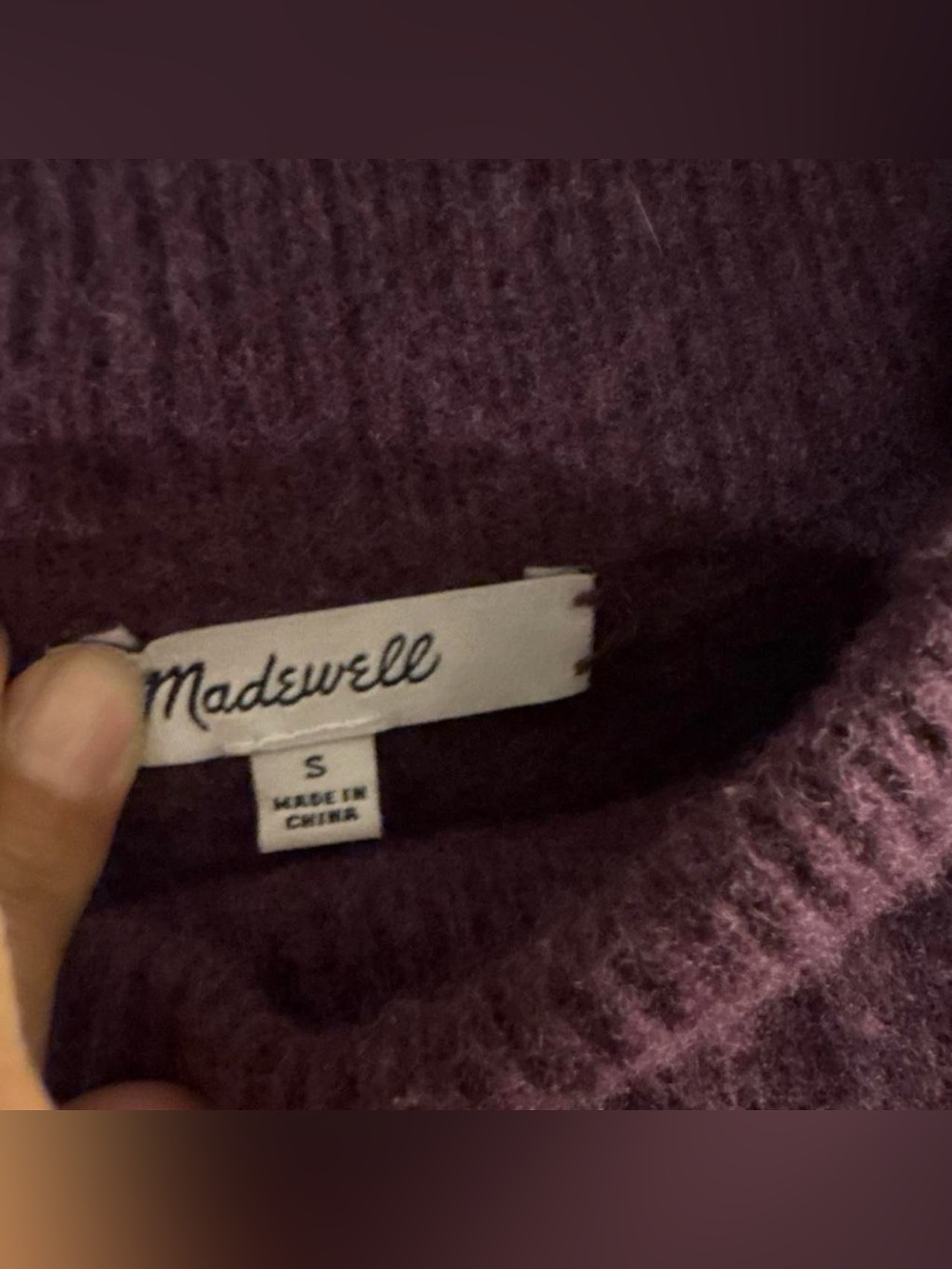 Madewell Women's Plum Ribbed Turtleneck Sweater